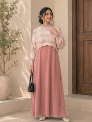 2-Piece Ribbed Maxi Dress with Cropped Knit Sweater Set