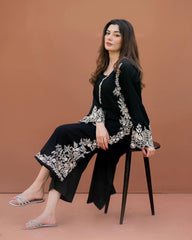 Lawn Embroidered Stitched 2Piece IB - 371 (BLK)