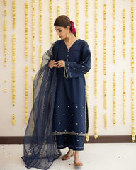 Lawn Embroidered Stitched 3Piece IB - 364