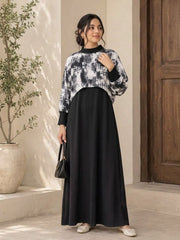 2-Piece Ribbed Maxi Dress with Cropped Knit Sweater Set