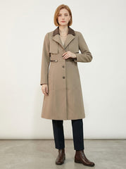 Women's Classic Long Trench Coat – Khaki