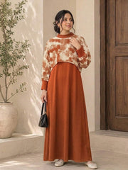 2-Piece Ribbed Maxi Dress with Cropped Knit Sweater Set