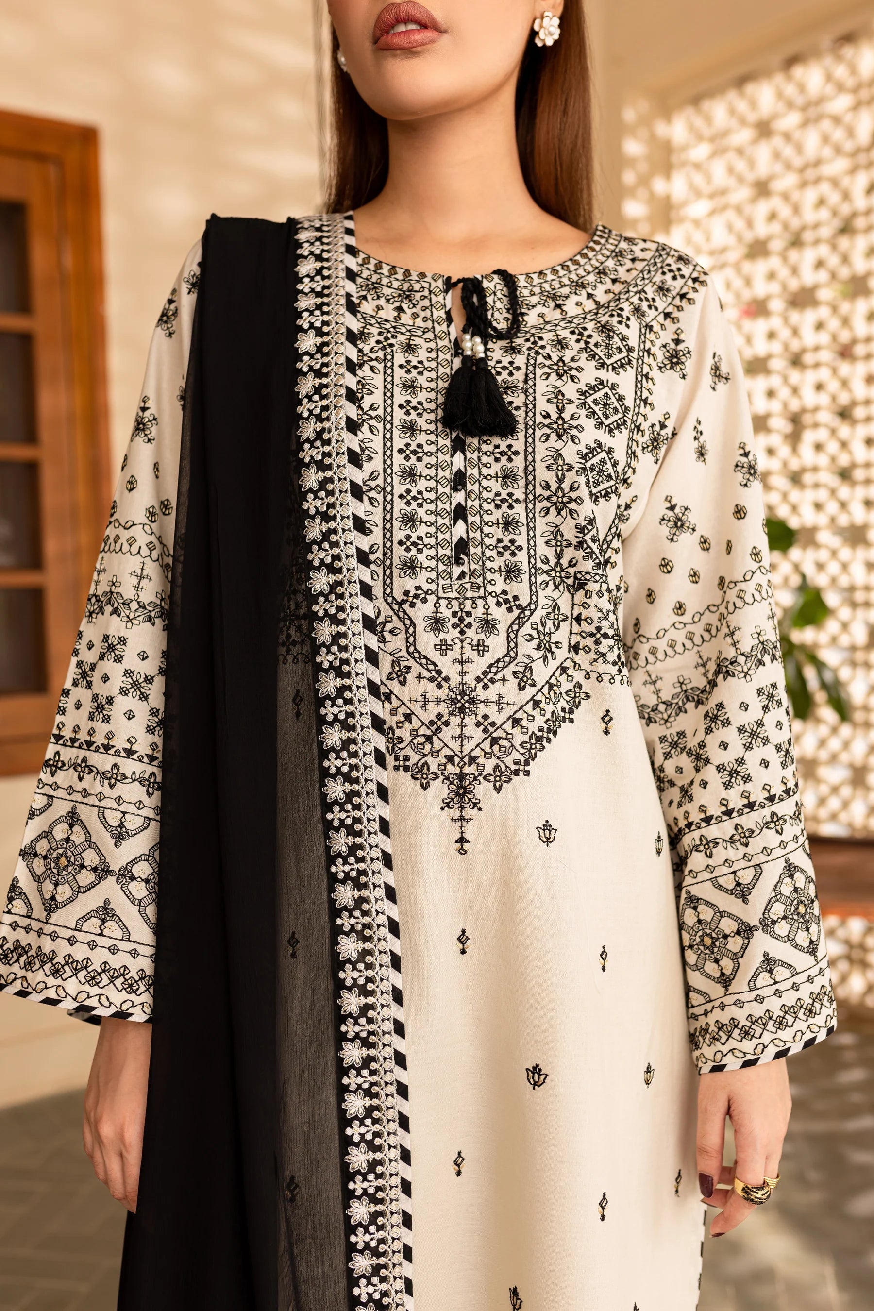 Lawn Embroidered Stitched 3Piece IB - 351