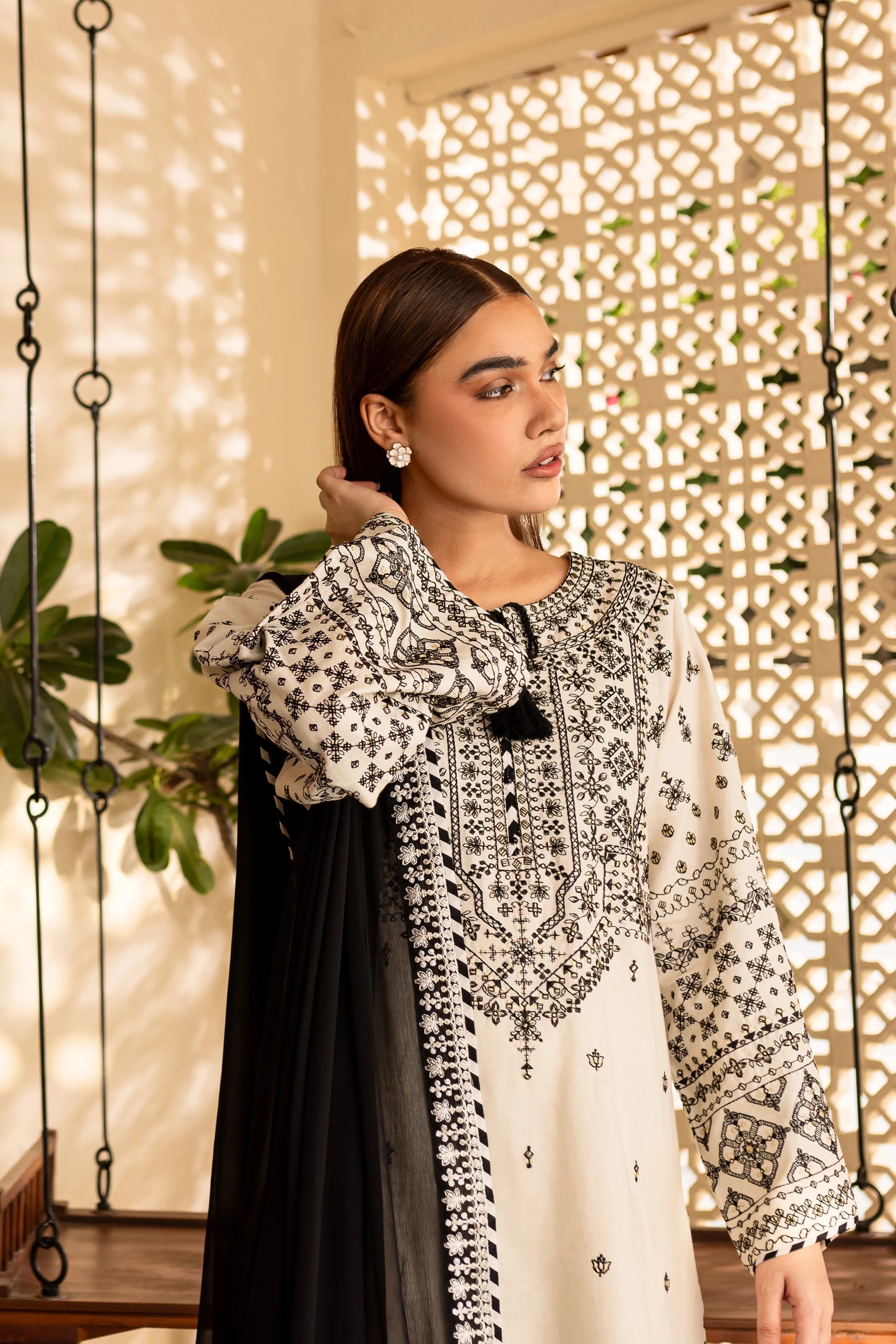 Lawn Embroidered Stitched 3Piece IB - 351