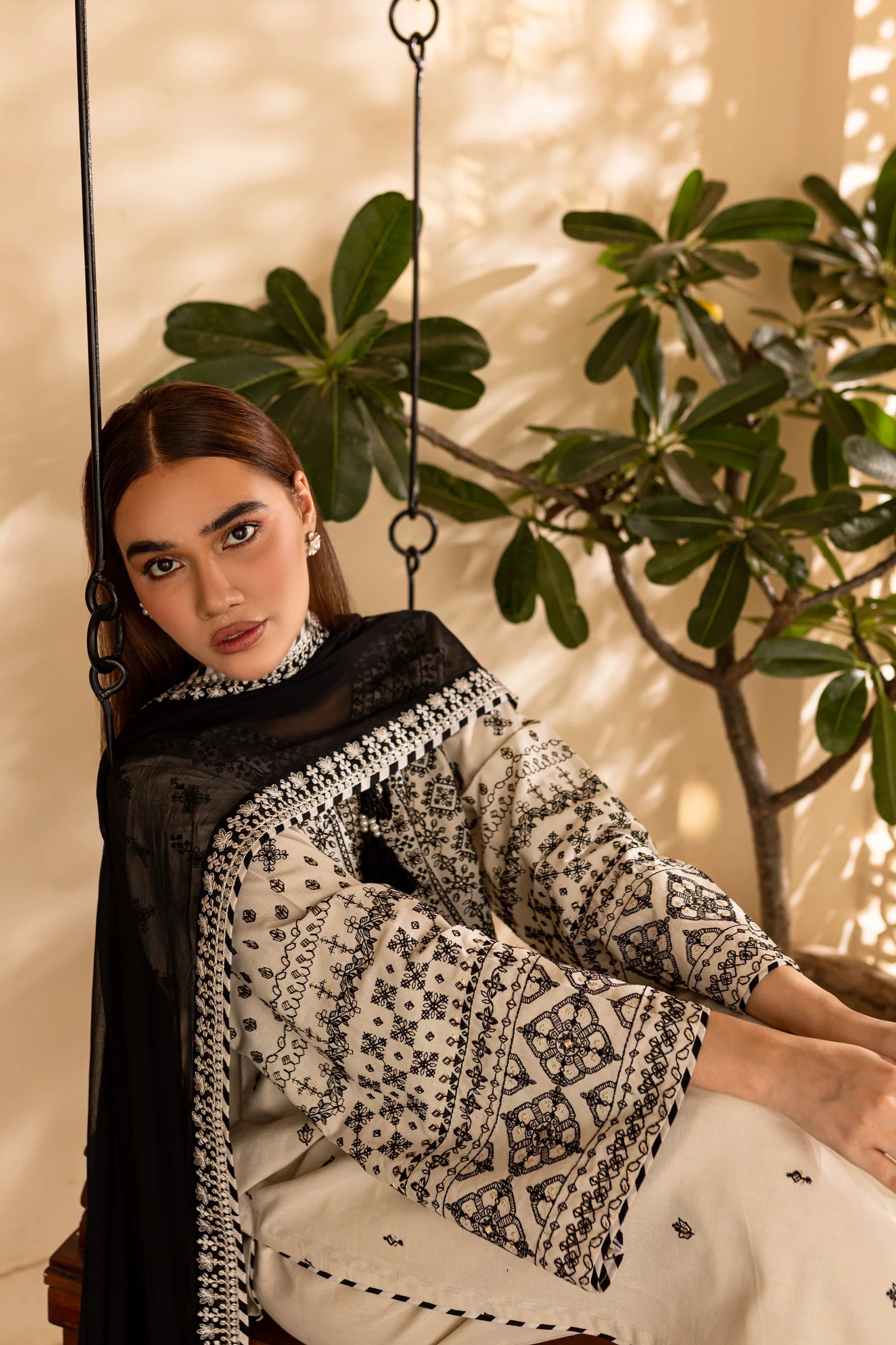 Lawn Embroidered Stitched 3Piece IB - 351