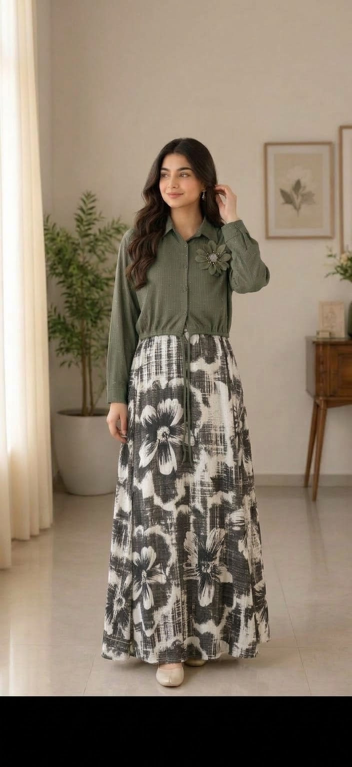 Green Amara Floral Set