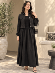 Textured Jacket Maxi Set