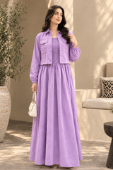 Textured Jacket Maxi Set
