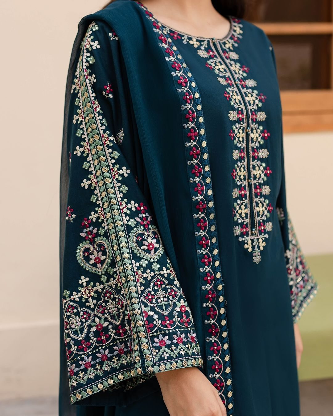 Lawn Embroidered Stitched 3Piece