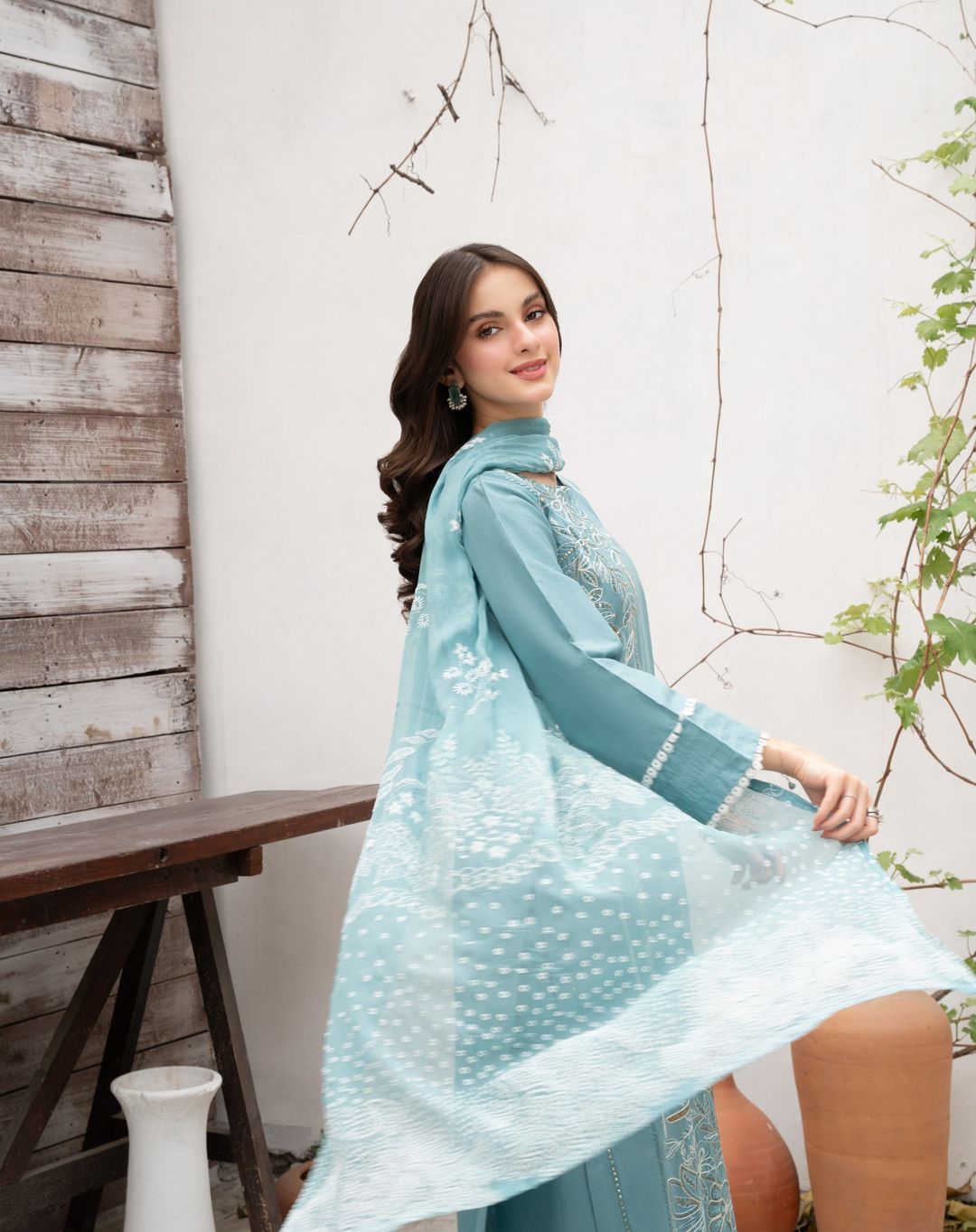 Lawn Embroidered Stitched 3Piece IB - 382
