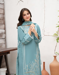 Lawn Embroidered Stitched 3Piece IB - 382