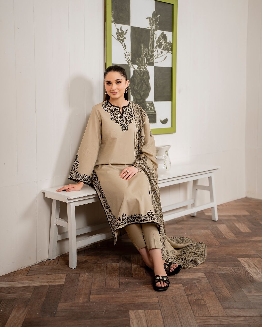 Lawn Embroidered 3Piece Stitched IB - 387