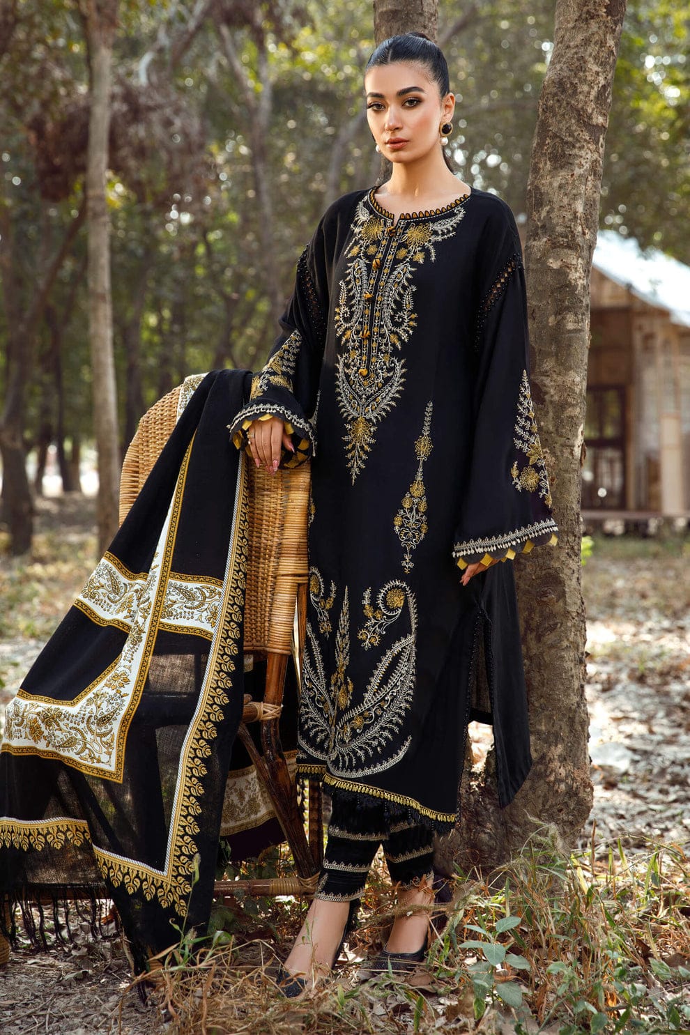 Lawn Embroidered Stitched 3Piece IB - 407
