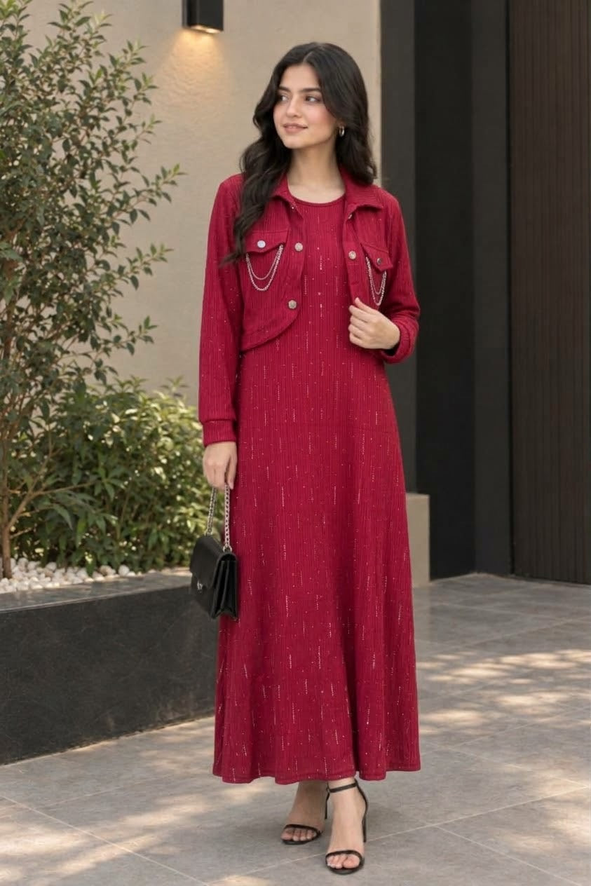 Red Urban Charm Co-Ord Maxi