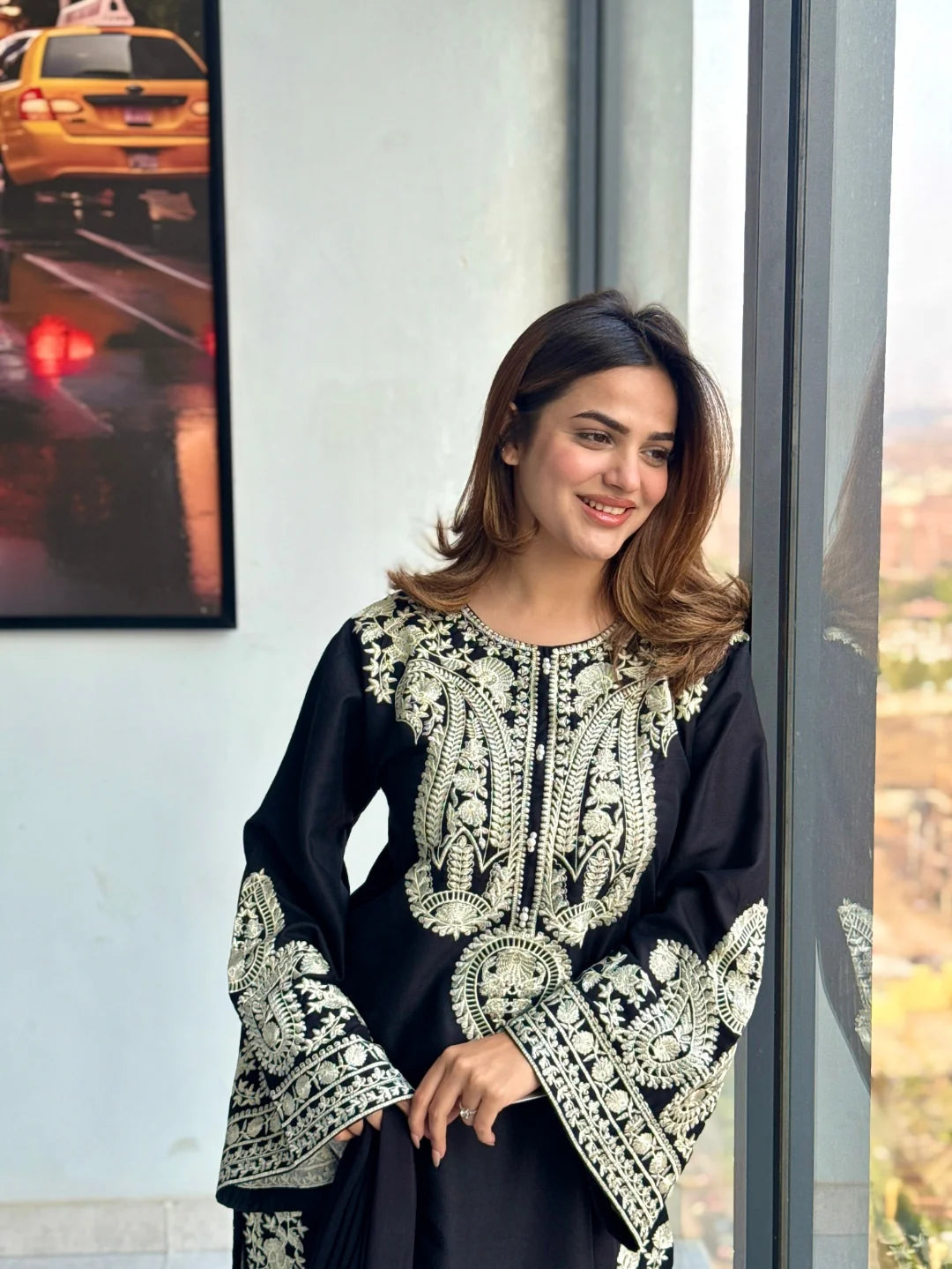 Lawn Embroidered 3Piece Stitched IB - [415 BLK]
