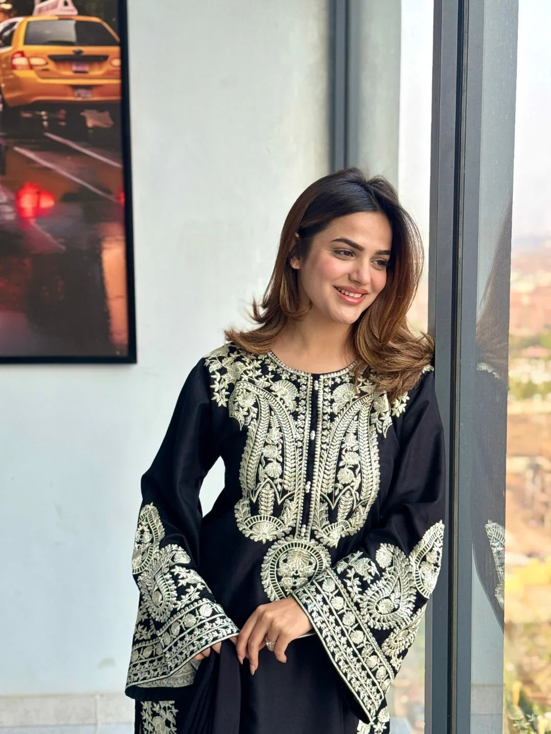 Lawn Embroidered 3Piece Stitched IB - [415 BLK]