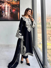 Lawn Embroidered 3Piece Stitched IB - [415 BLK]