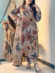 Lawn Silk Printed Stitched 3Piece IB - 398