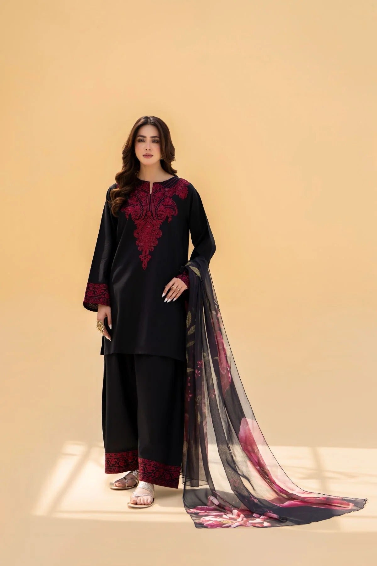 Lawn Embroidered Stitched 3Piece IB - 394