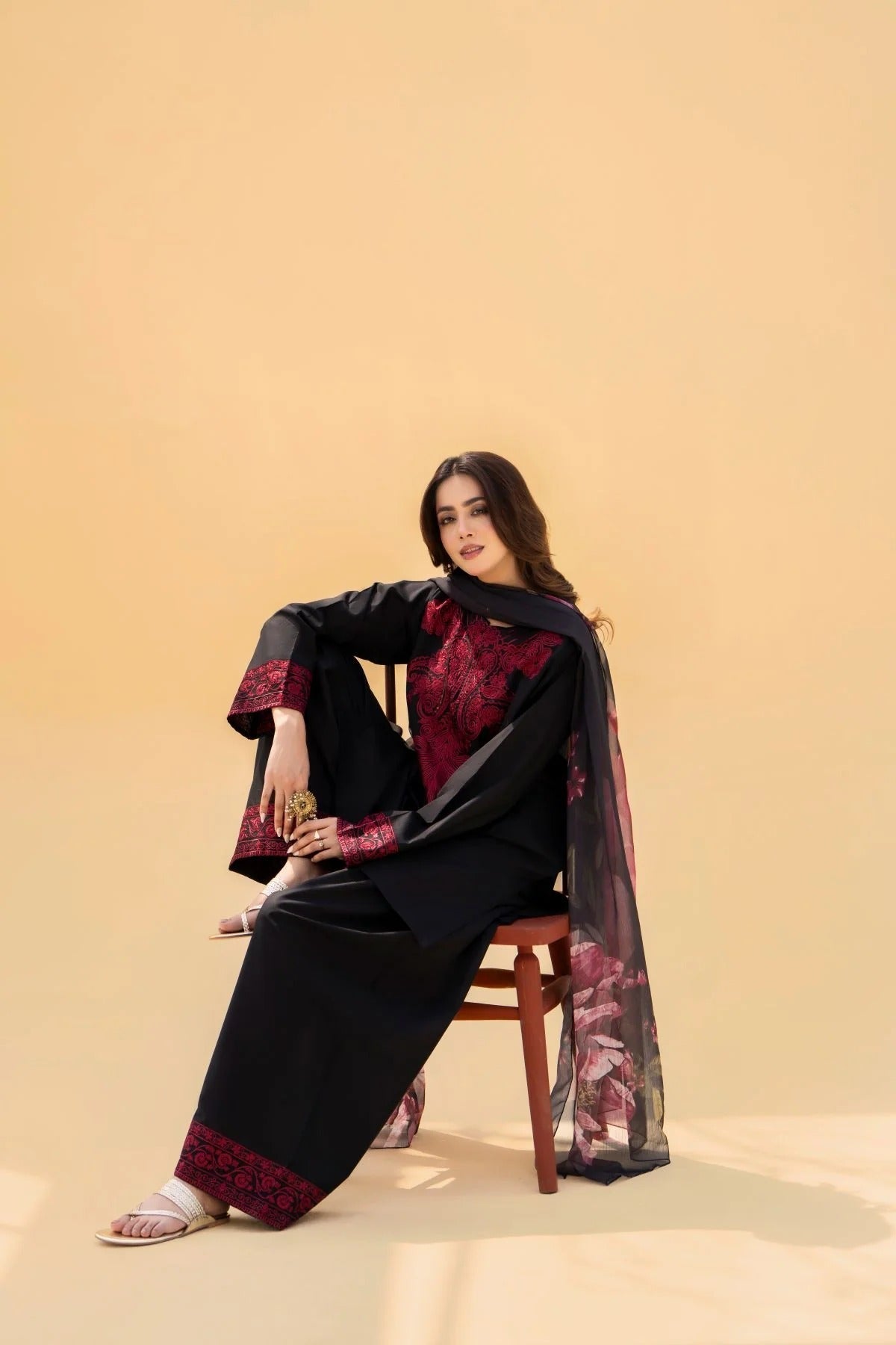 Lawn Embroidered Stitched 3Piece IB - 394